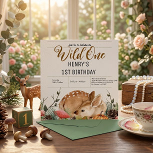 Convite Animais da Floresta Russa Selvagens Um Aniversário