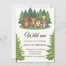 animais da floresta simples minimalistas de aniver