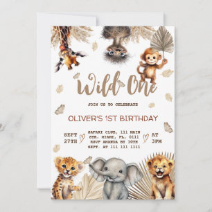 Convite Animais da Savana 1º Aniversário