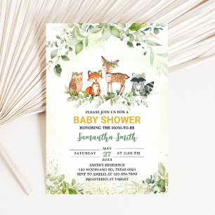 Convite Animais da Savana Churras de Bebê Botânico