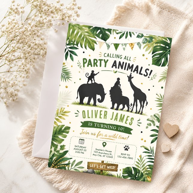 Convite Animais da Selva 10º Aniversário (Criador carregado)