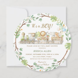 Convite Animais da Selva Caçada Treinam Chá de fraldas ver