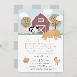 Convite Animais de Criação Chá de fraldas de Abóbora