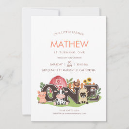 Convite Animais de exploração Barnyard 1rua Primeiro Anive