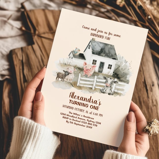 Convite Animais de exploração Festa de aniversário ranar d (Criador carregado)