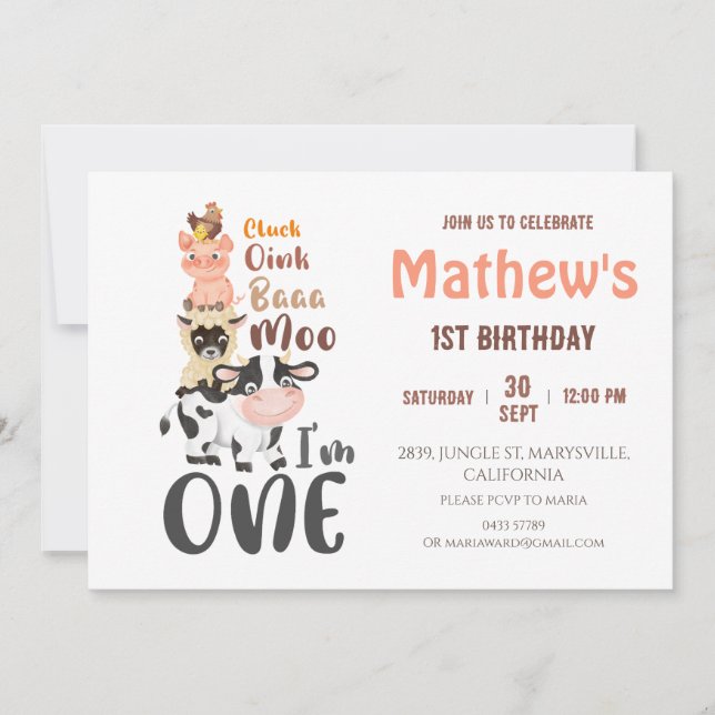 Convite Animais de exploração Santa Vaca Primeiro primeiro (Frente)