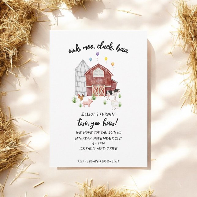 Convite Animais de fazenda de quintal (Criador carregado)