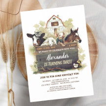 Animais de Fazenda no Primeiro Aniversário