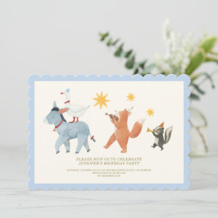 Convite Animais de Festa Caprichosos de Aniversário