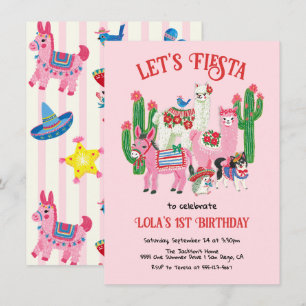 Convite Animais de Festa de Aniversário Mexicana