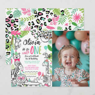 Convite Animais de Festa, Jungle Safari 1º Aniversário