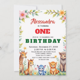 Convite Animais de Festa Modernos Safari na Selva