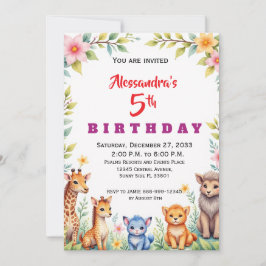 Convite Animais de Festa Modernos Safari na Selva