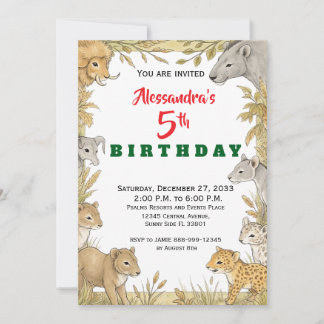 Convite Animais de Festa Modernos Safari na Selva