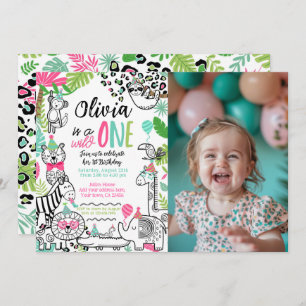 Convite Animais de festa, primeiro aniversario Safari Selv