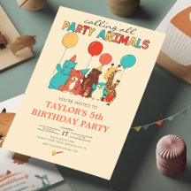 Animais de Festa Tigre, Pinguim, Girafa Aniversári