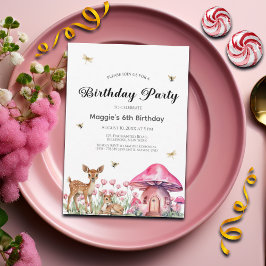 Convite Animais de floresta e Cogumelos de fada 6