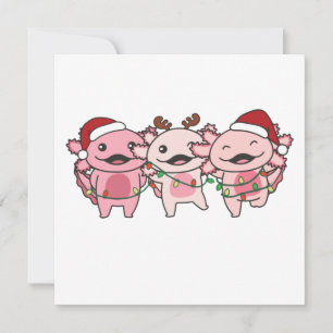 Convite Animais de Natal Axolotl Axolotls