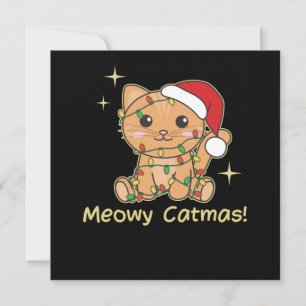 Convite Animais de Natal Gatos Fofos Gatos Meowy Catmas