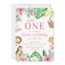 Animais de Safari em Aquarela Aniversário de 1 ano