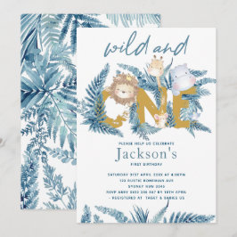 Convite Animais de Safari Exóticos Primeiro Aniversário