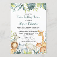 Animais de safari giro chá de fraldas-a-vapor