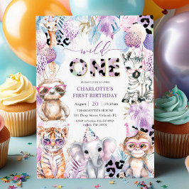 Convite Animais do Partido Selva Safari Selvagem Um primei