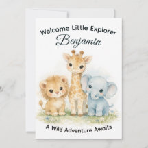 Animais do Safari Chá de Bebê Menino Aventura     