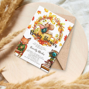 Convite Animais do Tea Chá de fraldas do outono