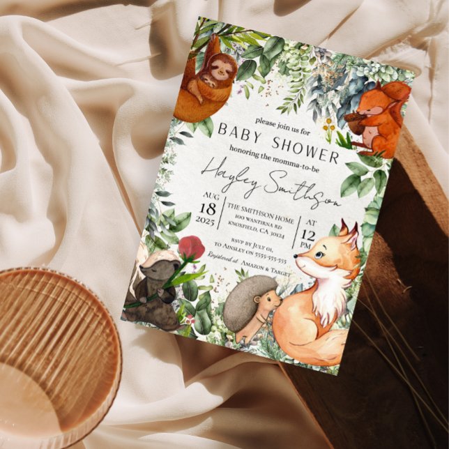 Convite Animais do Zoológico Safari Florestal Tema de Chá  (Criador carregado)