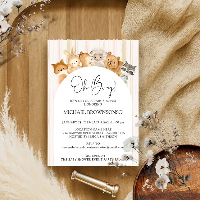 Convite Animais Engraçados Por Aquarelas Orçamento Oh Chá  (Criador carregado)