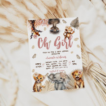 Animais Florais Safari Menina Chá de Bebê