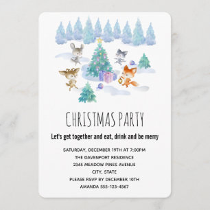 Convite Animais Florestais Dançando Ao Redor Da Árvore De 