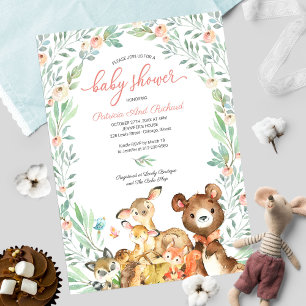 Convite Animais Florestais Fofos Churrasco de Bebê