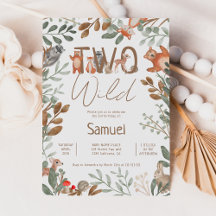 Animais florestais fofos verde 2º aniversário