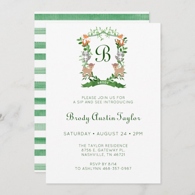 Convite Animais Florestais Prendem Sip Menino E Veem Convi (Frente/Verso)