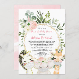 Convite Animais fofinhos dourados, chá de fraldas por rapa