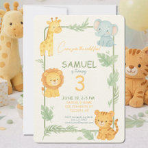 Animais Fofos da Savana Festa Infantil de Aniversá