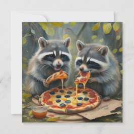 Convite Animais fofos e engraçados comendo pizza ideias de