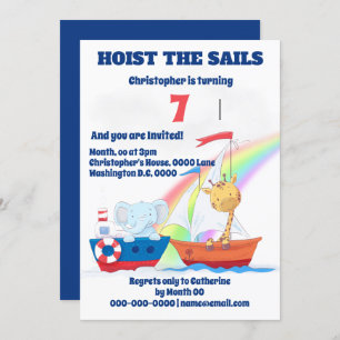 Convite Animais náuticos que navegam em naves QUALQUER Fes