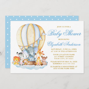 Convite Animais Safari - Chá de fraldas das Nuvens do Balã