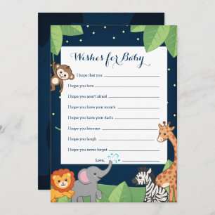 Convite Animais Safari Cute "Desejos por Bebê" Chá de fral