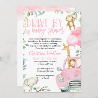 Convite Animais Safari Dirigem Por Concursos De Bebê