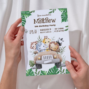 Convite Animais Safari   Festa de aniversário Selgle Anima