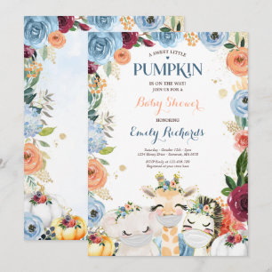 Convite Animais Safari Floral Querem Chá de fraldas De Abó