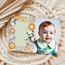 Convite Animais Safari Selvagens Selvagens Selvagens Verde