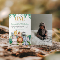 Animais Safari Selvagens Uma Foto De Aniversário