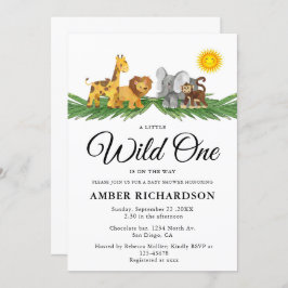 Convite Animais Safari Um Pouco Selvagem Um Chá de fraldas