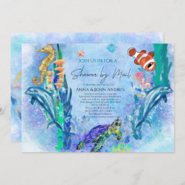 Convite Animais Selvagens Chás de fraldas Marítimos Por Co