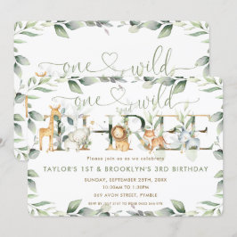 Convite Animais Selvagens Coleção 1rua e aniversário de 3